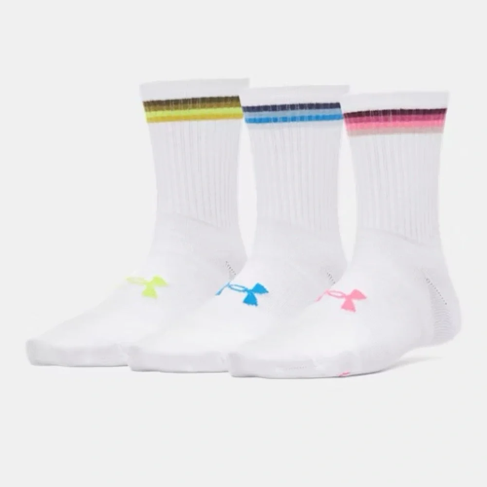 Under Armour UA Essential Women's 3-Pack Mid Crew Socks Socks—NWT